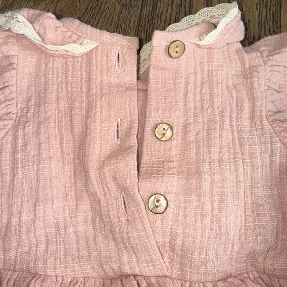 Pink Ruffled Kids Dress custom handmade in poland 100% organic cotton 2T 18-24 m - Picture 13 of 14